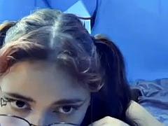 Yes, she is my stepsister and she sucks my dick in the tent..