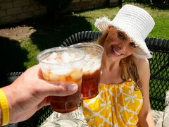 デカ尻, ブロンド, フェラチオ, バック, オナニー, 淫乱熟女, ハメ撮り, 剃毛