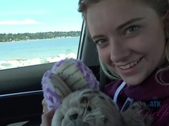 素人, ブロンド, 顔射, 指いじり, 彼女, キス, ハメ撮り, ガリガリ