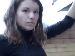 Russian femdom ballbusting & giving a footjob to her sub