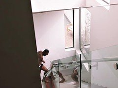 デカ尻, デカチン, 黒人, フェラチオ, 茶髪の, イく瞬間, カワイイ, 黒人