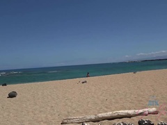 Plage, Sucer une bite, Papa, Branlette thaïlandaise, Petite femme, Pov, Chatte, Nénés