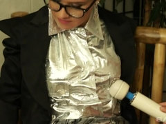 Brunette brune, Lunettes, Lesbienne, Masturbation, Jouets