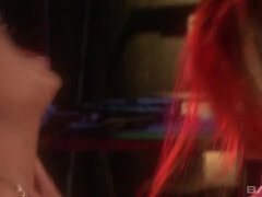 Grote lul, Blond, Bruinharig, Diep in de keel, Hd, Ondergoed, Kousen, Trio