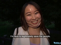 Asiatisch, Grosser schwanz, Blasen, Braunhaarige, Chinesisch, Fett, Spassig, Öffentlich