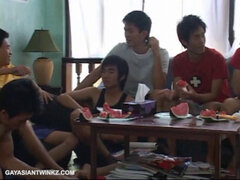 Asiatique, Homosexuelle, Groupe, Branler