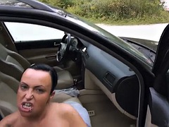 フェラチオ, 巨乳な, エロ熟女, 手コキする, 熟年, 公共, フェラする, スインガー