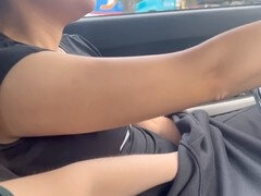 Coche, Casero, Lesbiana, Lamidas, Masturbación, Orgasmo, Público, Coño