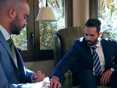 Suit and tie Bruno Max and Dani Robles anal hammering hard