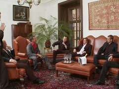 In den arsch, Blondine, Braunhaarige, Doppelpenetration, Gruppensex, Gruppe, Hd, Milf