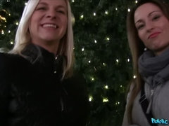 Sisters fuck two big cocks for Xmas