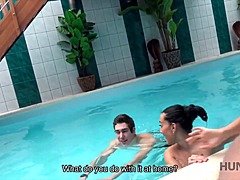 HUNCuckold doesnt know his adorable brunette sells her..