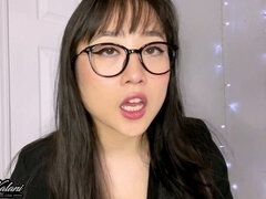 Asiatisch, Schönheit, Schmuddelige sprache, Brille