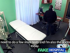 Hot nurse gives fakehospital roleplay & teaches blonde with natural tits how to take it up the ass