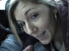 Public teen sucking on hard cock