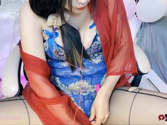 Asiático, Morena, Chino, Linda, Consolador, Chorro, Juguetes, Vibrador