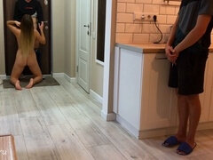 Pijpbeurt, Bedriegen, Man die toekijkt, Sperma shot, Europees, Man, Spaans, Vrouw