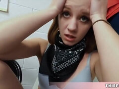 Two Cute Shoplifters Versus A Horny Mall Cop This Strip Search Will Escalate Real Soon