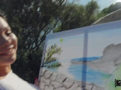 Большие сиськи, Брюнетки, Собачьи, Сперма на лице, Деньги, На природе, Русские, Сиськи