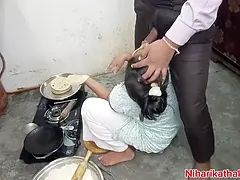 Indian desi step-mom fuck in kitchen