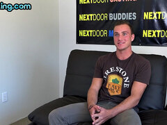 Real amateur jock jerks on his 1st gay casting