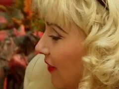 Blondine, Blasen, Spermaladung, Masturbation, Mutti, Nackt, Retro, Vintage