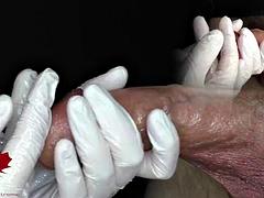 Medical examination of the urethra and extraction of a sperm sample. View I