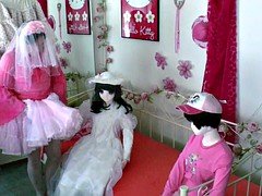 Sissy fuck doll in pink Sissy Dress