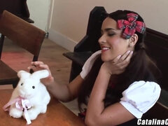 Sexy Valery Summer at school being a very bad girl as always lands herself in detention. Where the schoolgirl with a fat ass gets a good spanking, the