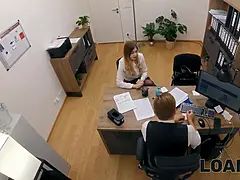 Loan4k. czech girl with Huge Boobs is blowing clerk’s Big Cock in his office