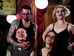 Tussi, Sadomasochismus, Schwarz, Schwarz, Gruppe, Pornostars, Öffentlich, Rotschopf