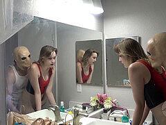 Stepson plays a Halloween prank on his stepmom leading to a deep creampie - featuring The Cock Ninja and @SmartyKat314