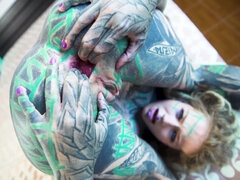 Anal, Alemán, Gotica, Masturbación, Orgasmo, Coño, Afeitado, Tatuaje