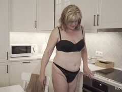 Blondine, Frau, Hd, Lingerie, Reif, Solo