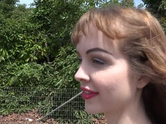 Enthousiasteling, Bruinharig, Boederij, Flashing, Flexibiel, Doordringend, Mager, Tieten likken