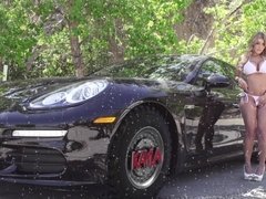 Big cock, Big tits, Busty, Car, Hardcore, Natural tits, Rough, Wet