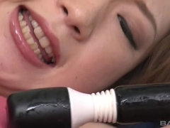 slutty Asian with a hairy bush gets her cunt filled with lube and toys