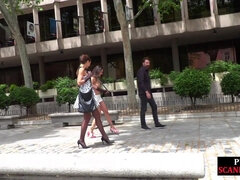 美女, 緊縛, ボンデージ, 服従, フェムドム, 裸, アウトドア, 公共