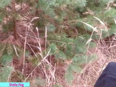 Risky blowjob in the park by the road. Outdoor blowjob