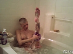 kinky MILF Joslyn James - Bath Tub Solo