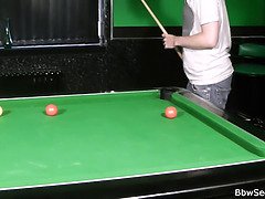 Busty Czech BBW cheats on boyfriend by getting drilled on the pool table