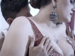 Indian Desi Hardcore Action: Big-Busted Milf House Owner & Two Mischievous Male Servants (Hindi Audio)