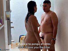 MY SLUTTY STEPSISTER GETS NAKED AFTER BATHING HER IN THE BATHROOM