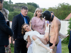 Rubia, Engañando, Cornudo, Familia, Al aire libre, Medias largas, Boda