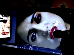 Trisha tribute with spit on face and hot cum on face