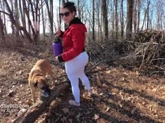 Hot Wife Sammi Starfish Flashes Her Ass in See-Through White Yoga Pants