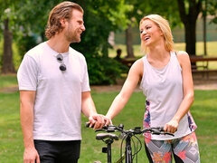 ブロンド, フェラチオ, チン, バック, 手コキする, キス, オナニー, 天然