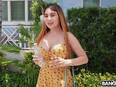 素人, ドレス, アウトドア, 赤毛, ソフトコア