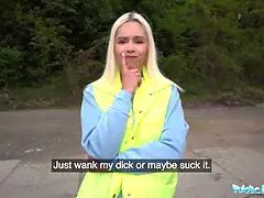 Blond, Pijpbeurt, Sperma shot, Hd, Monster, Gezichtspunt, Openbaar, Realiteit