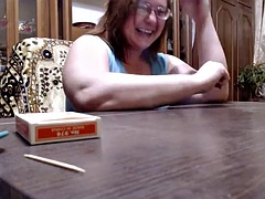 Neighbor lost blowjob under table at cards